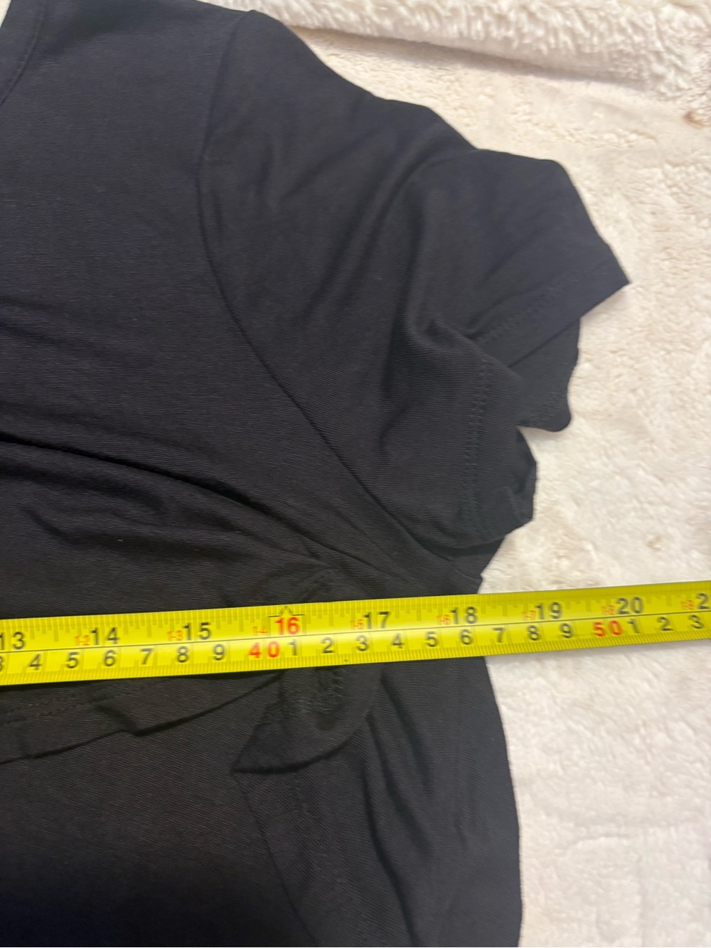 a.n.a Top Small Black Short-Sleeve Ruffle Tee Flowy Rayon Spandex Stretch Soft - Picture 12 of 14